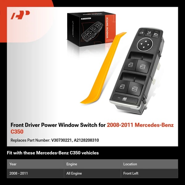 Front Driver Power Window Switch for 2008-2011 Mercedes-Benz C350