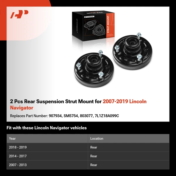 2 Pcs Rear Suspension Strut Mount for 2007-2019 Lincoln Navigator