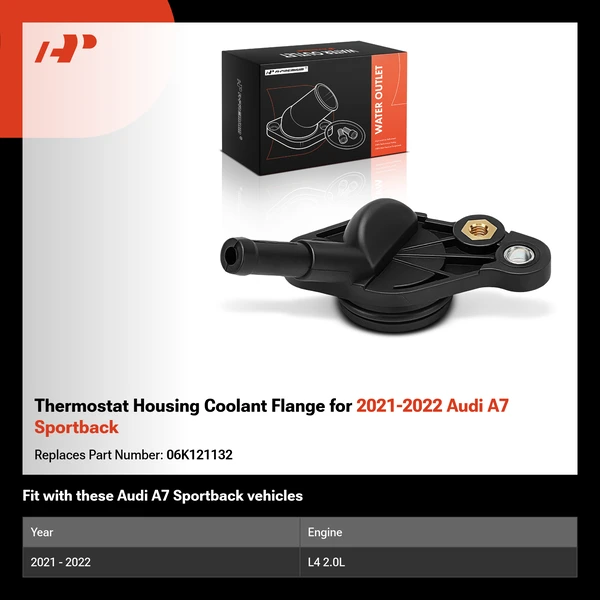 Thermostat Housing Coolant Flange for 2021-2022 Audi A7 Sportback