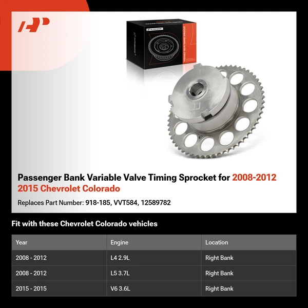 Passenger Bank Variable Valve Timing Sprocket for 2008-2012 2015 Chevrolet Colorado