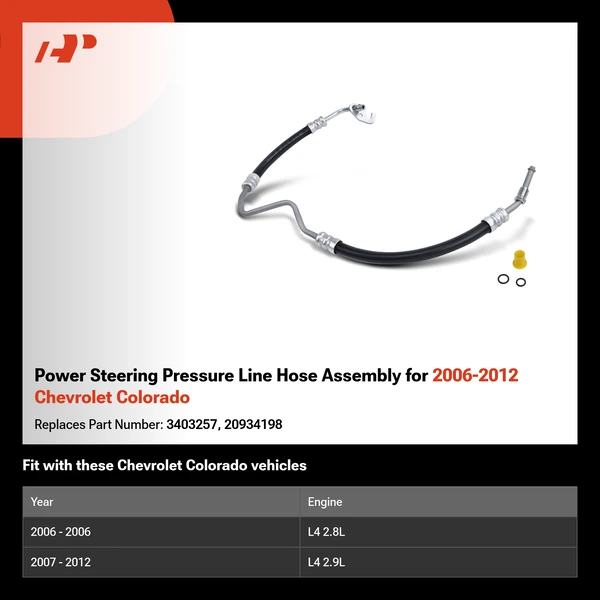 Power Steering Pressure Line Hose Assembly for 2006-2012 Chevrolet Colorado