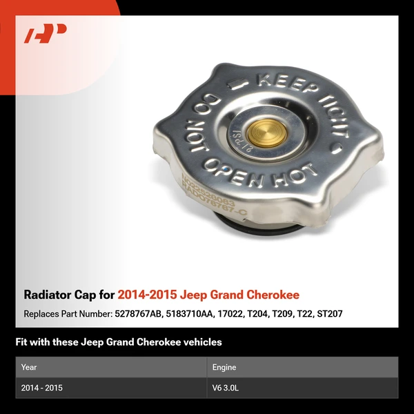 Radiator Cap for 2014-2015 Jeep Grand Cherokee