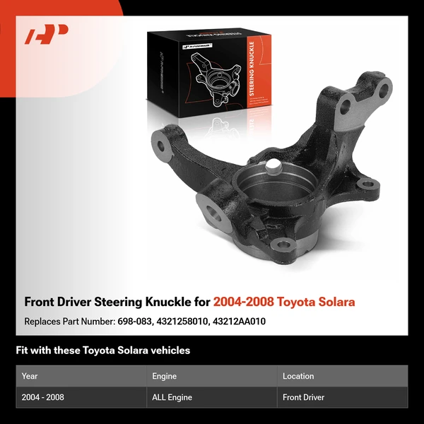 Front Driver Steering Knuckle for 2004-2008 Toyota Solara