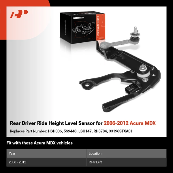 Rear Driver Ride Height Level Sensor for 2006-2012 Acura MDX