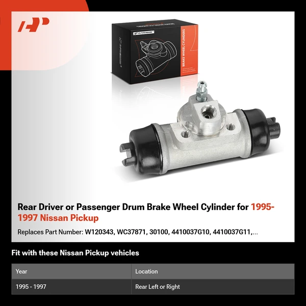 Rear Driver or Passenger Drum Brake Wheel Cylinder for 1995-1997 Nissan Pickup