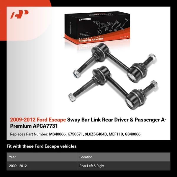 2009-2012 Ford Escape Sway Bar Link Rear Driver & Passenger A-Premium APCA7731