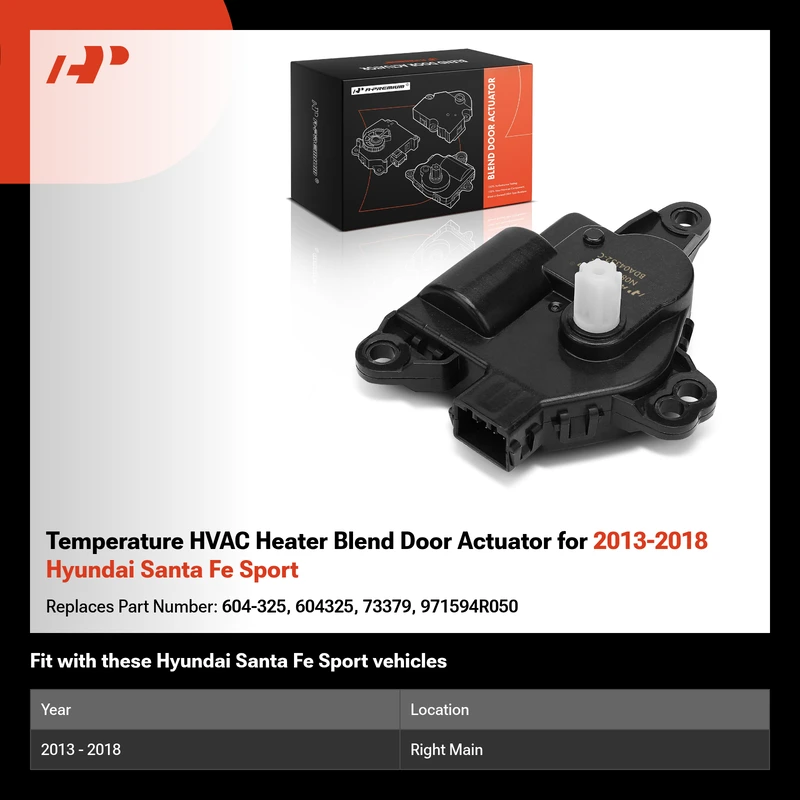 Temperature HVAC Heater Blend Door Actuator for 2013-2018 Hyundai Santa Fe Sport