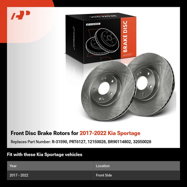 Front Disc Brake Rotors for 2017-2022 Kia Sportage