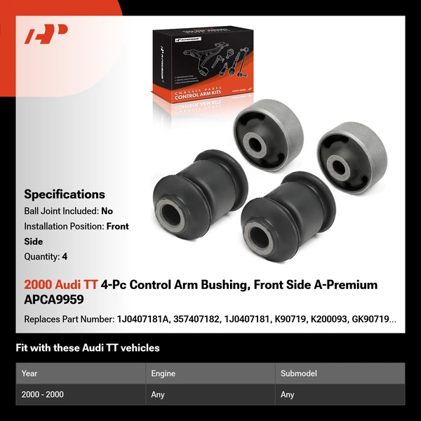 2000 Audi TT 4-Pc Control Arm Bushing, Front Side A-Premium APCA9959