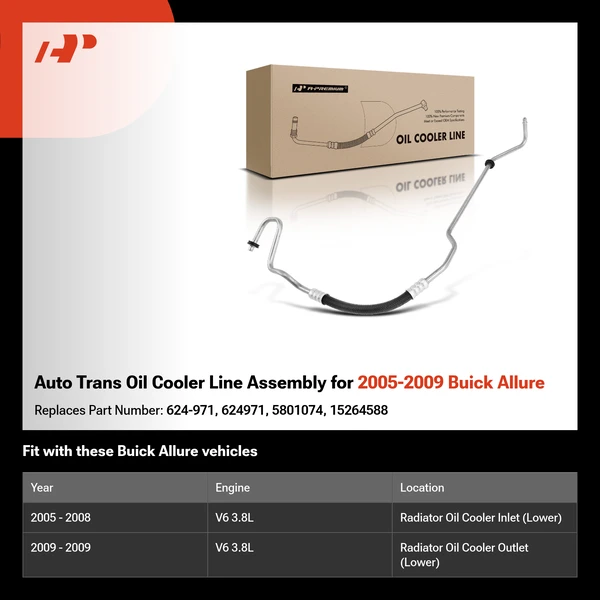 Auto Trans Oil Cooler Line Assembly for 2005-2009 Buick Allure