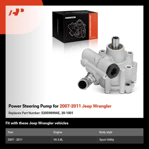 Power Steering Pump for 2007-2011 Jeep Wrangler