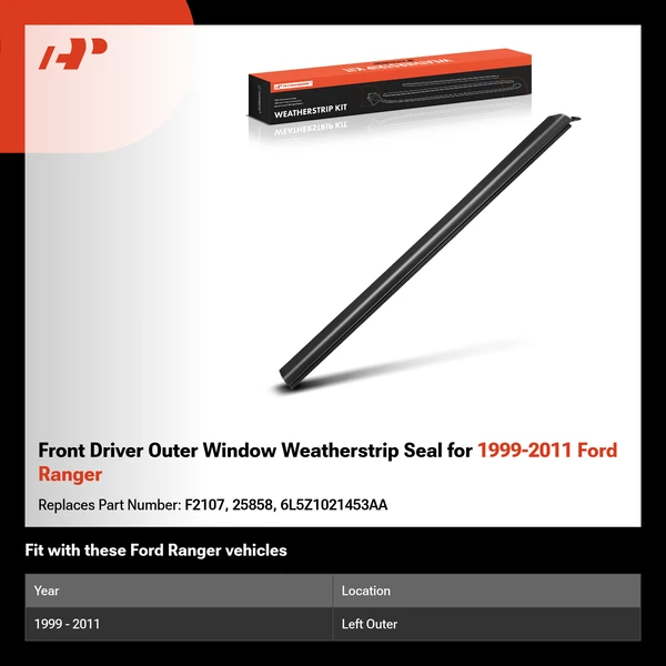 Front Driver Outer Window Weatherstrip Seal for 1999-2011 Ford Ranger