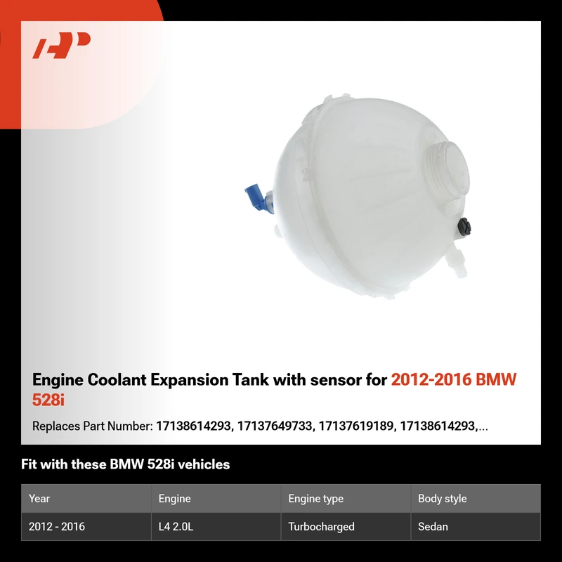 Engine Coolant Expansion Tank with sensor for 2012-2016 BMW 528i