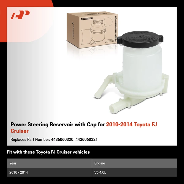 Power Steering Reservoir with Cap for 2010-2014 Toyota FJ Cruiser
