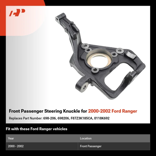 Front Passenger Steering Knuckle for 2000-2002 Ford Ranger