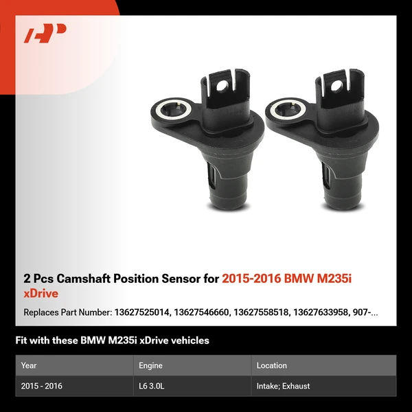 2 Pcs Camshaft Position Sensor for 2015-2016 BMW M235i xDrive