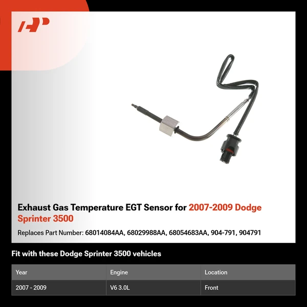 Exhaust Gas Temperature EGT Sensor for 2007-2009 Dodge Sprinter 3500