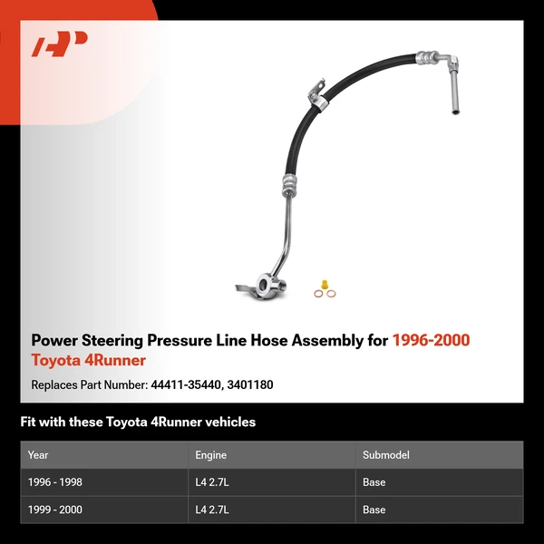 Power Steering Pressure Line Hose Assembly for 1996-2000 Toyota 4Runner