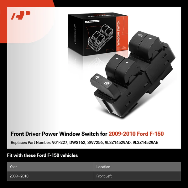Front Driver Power Window Switch for 2009-2010 Ford F-150