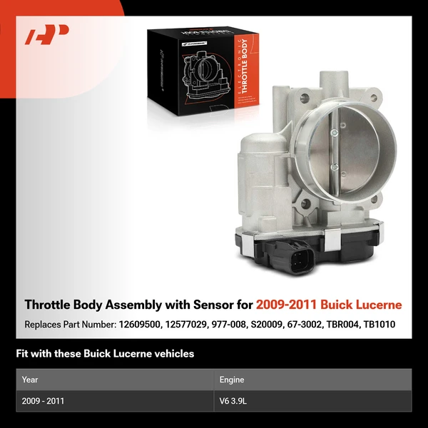 Throttle Body Assembly with Sensor for 2009-2011 Buick Lucerne