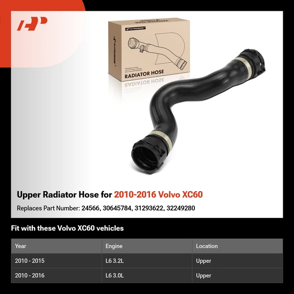 Upper Radiator Hose for 2010-2016 Volvo XC60