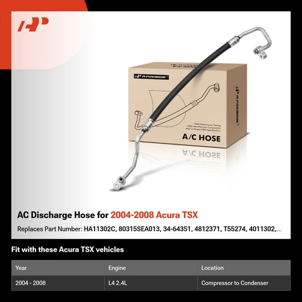 AC Discharge Hose for 2004-2008 Acura TSX
