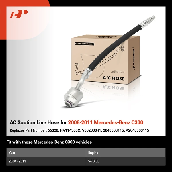 AC Suction Line Hose for 2008-2011 Mercedes-Benz C300
