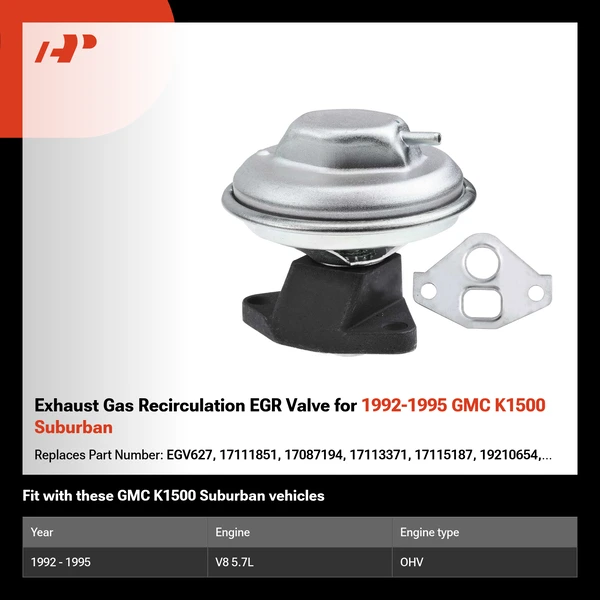 Exhaust Gas Recirculation EGR Valve for 1992-1995 GMC K1500 Suburban
