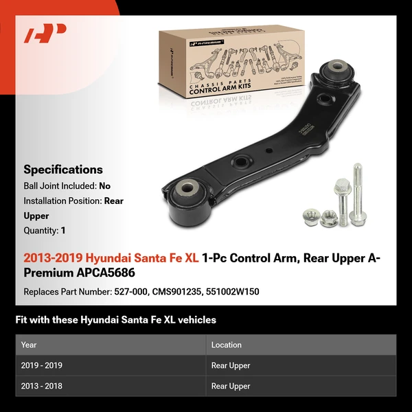 2013-2019 Hyundai Santa Fe XL 1-Pc Control Arm, Rear Upper A-Premium APCA5686