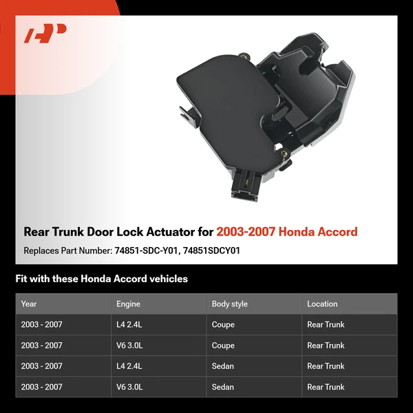 Rear Trunk Door Lock Actuator for 2003-2007 Honda Accord