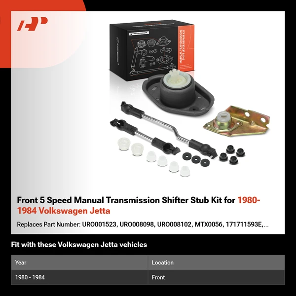 Front 5 Speed Manual Transmission Shifter Stub Kit for 1980-1984 Volkswagen Jetta