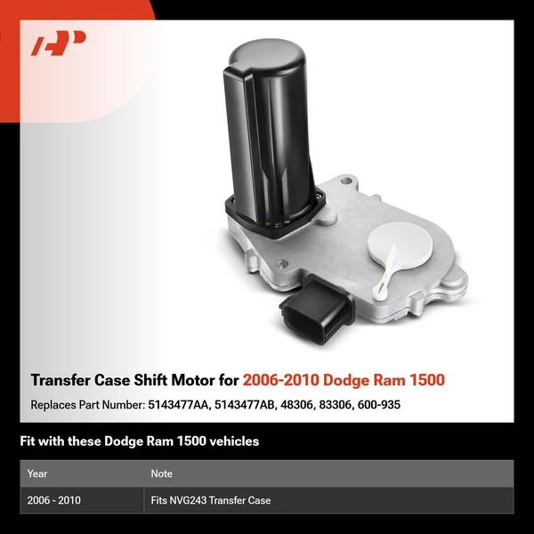 Transfer Case Shift Motor for 2006-2010 Dodge Ram 1500