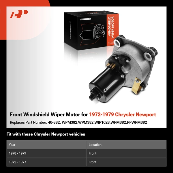 Front Windshield Wiper Motor for 1972-1979 Chrysler Newport