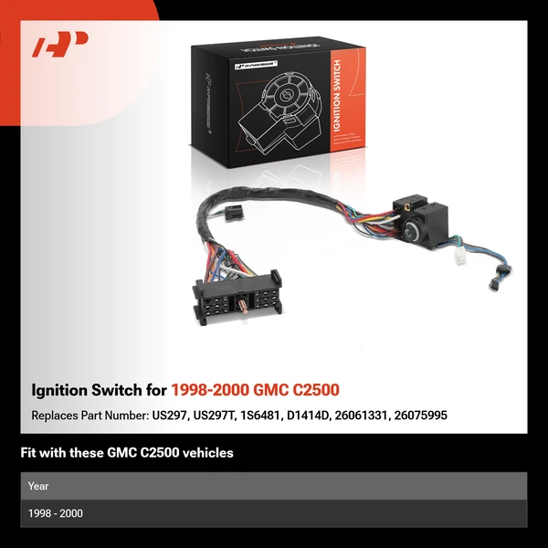 Ignition Switch for 1998-2000 GMC C2500