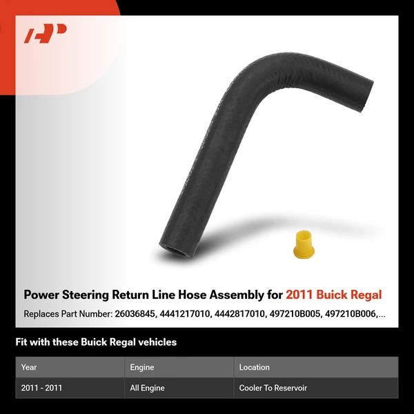 Power Steering Return Line Hose Assembly for 2011 Buick Regal