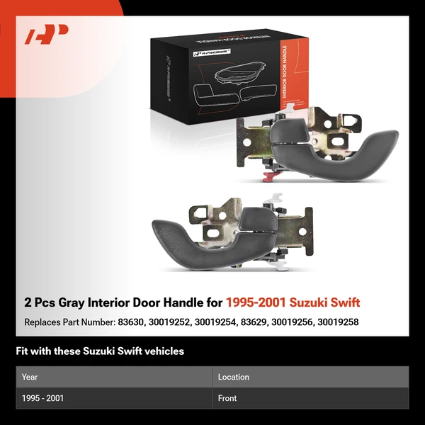 2 Pcs Gray Interior Door Handle for 1995-2001 Suzuki Swift