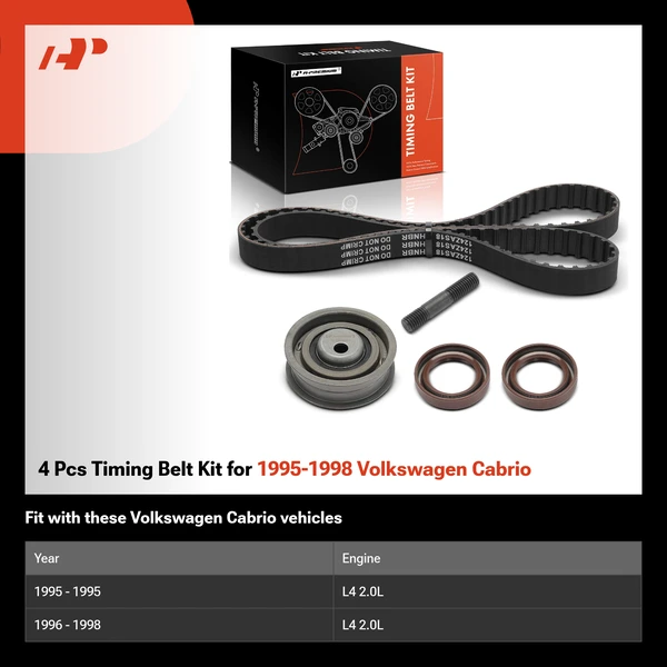 4 Pcs Timing Belt Kit for 1995-1998 Volkswagen Cabrio