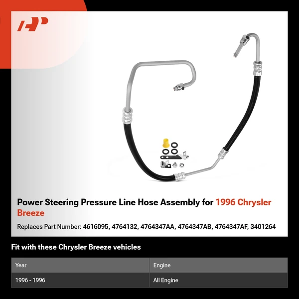 Power Steering Pressure Line Hose Assembly for 1996 Chrysler Breeze