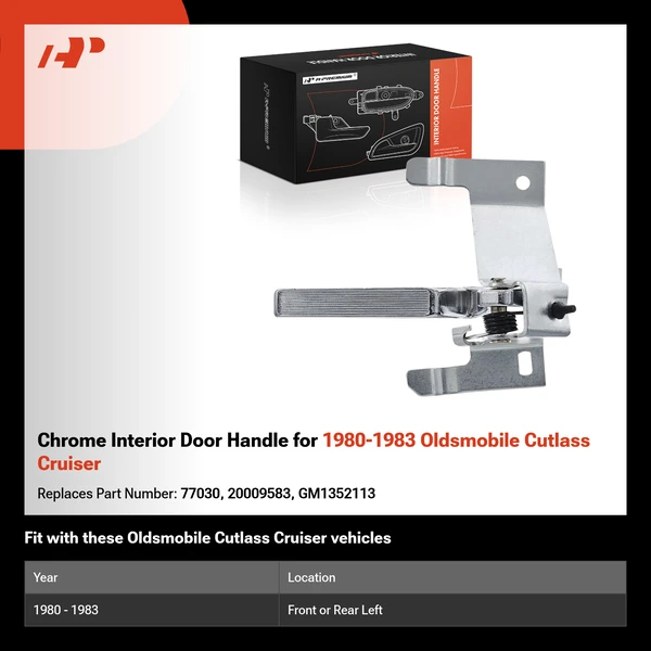 Chrome Interior Door Handle for 1980-1983 Oldsmobile Cutlass Cruiser