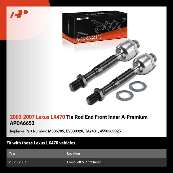 2003-2007 Lexus LX470 Tie Rod End Front Inner A-Premium APCA6653