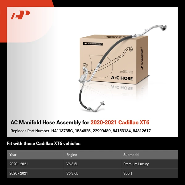 AC Manifold Hose Assembly for 2020-2021 Cadillac XT6