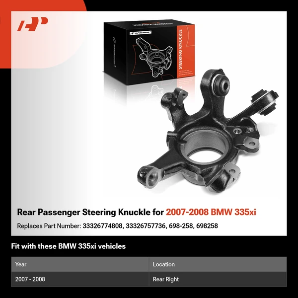 Rear Passenger Steering Knuckle for 2007-2008 BMW 335xi