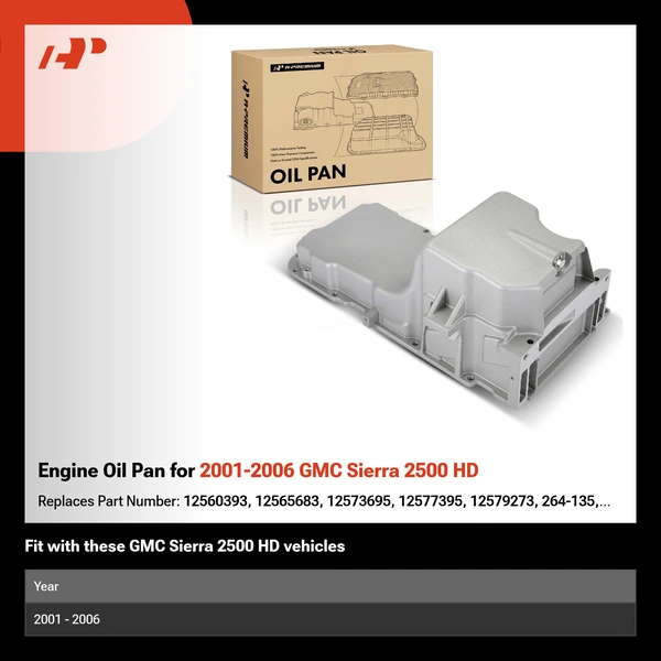 Engine Oil Pan for 2001-2006 GMC Sierra 2500 HD