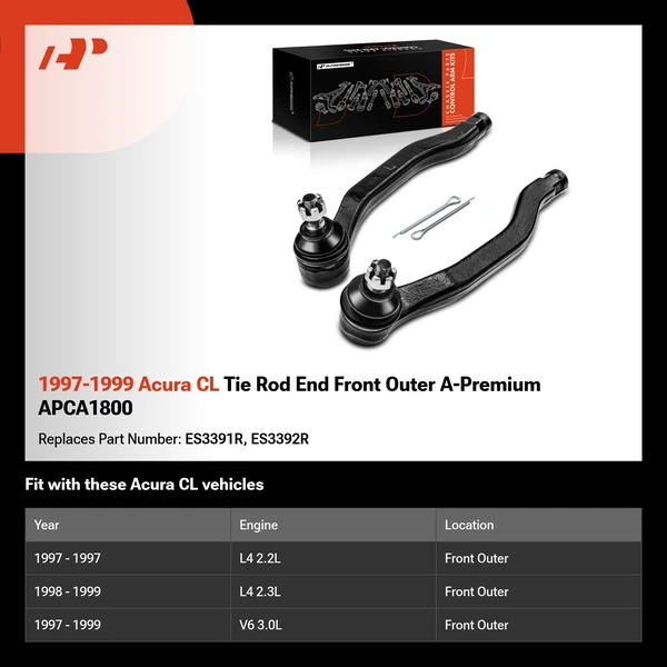 1997-1999 Acura CL Tie Rod End Front Outer A-Premium APCA1800