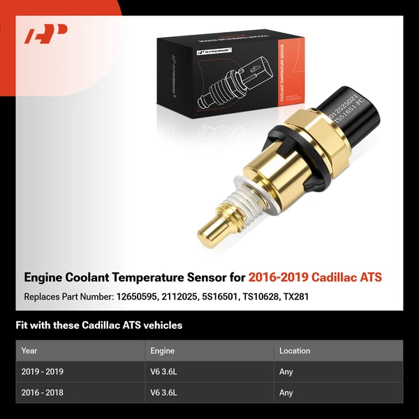 Engine Coolant Temperature Sensor for 2016-2019 Cadillac ATS