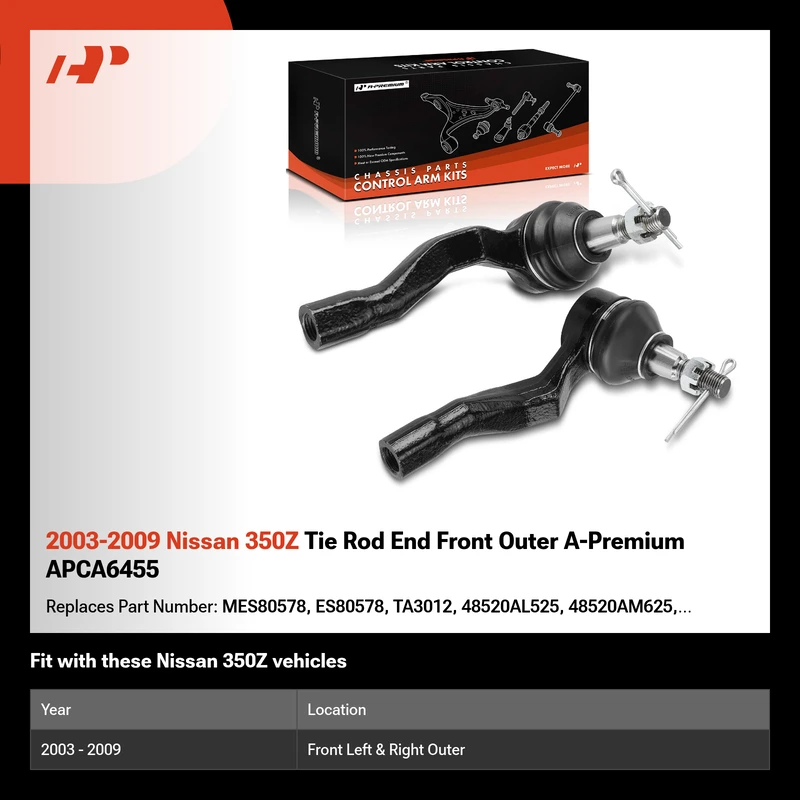 2003-2009 Nissan 350Z Tie Rod End Front Outer A-Premium APCA6455