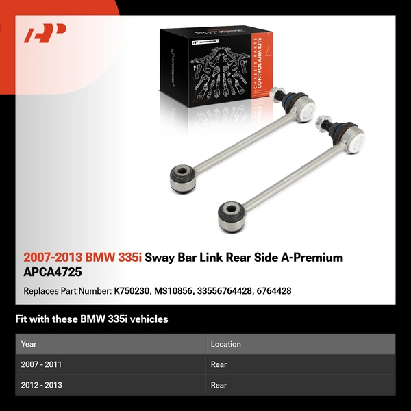 2007-2013 BMW 335i Sway Bar Link Rear Side A-Premium APCA4725