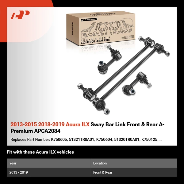 2013-2015 2018-2019 Acura ILX Sway Bar Link Front & Rear A-Premium APCA2084