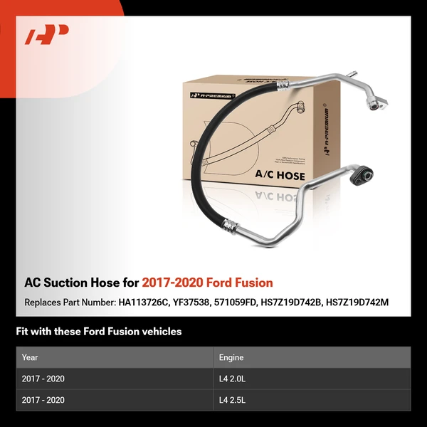 AC Suction Hose for 2017-2020 Ford Fusion