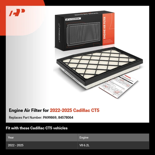 Engine Air Filter for 2022-2025 Cadillac CT5
